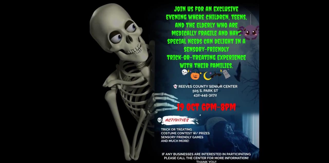 Exciting Sensory-Friendly Halloween Event at Reeves County Senior Center